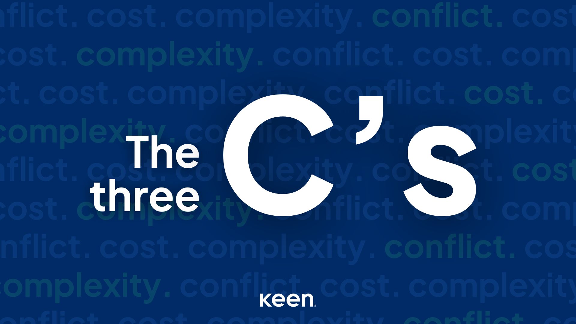 A blog thumbnail graphic promoting the Keen Three C's concept.