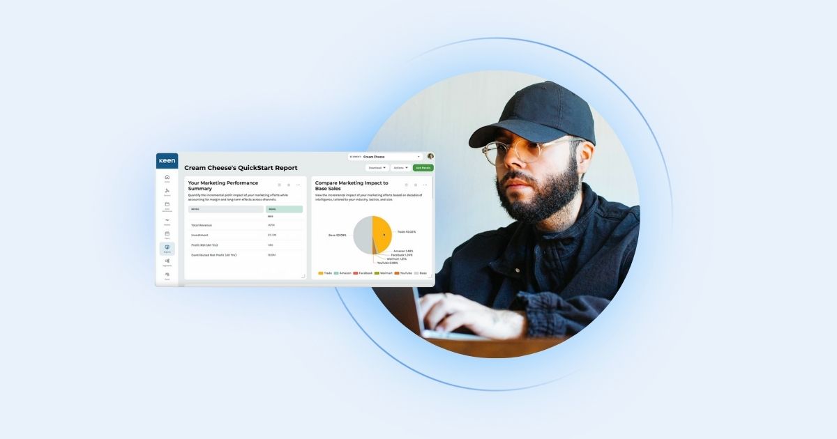 Marketer utilizing Keen platform to develop a successful marketing mix strategy.