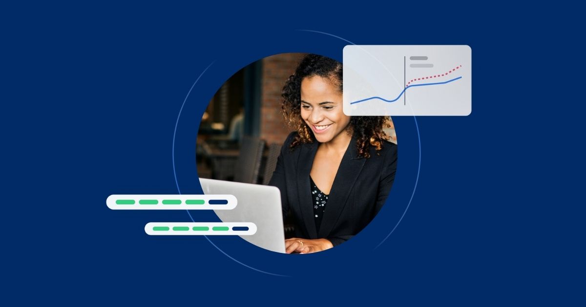 A marketer analyzing incrementality in marketing using Keen platform. Graphs from Keen platform are overlayed.