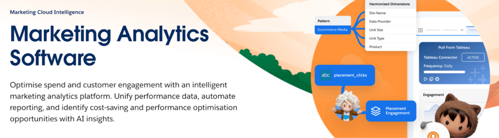 Website screenshot of Salesforce marketing analytics software.