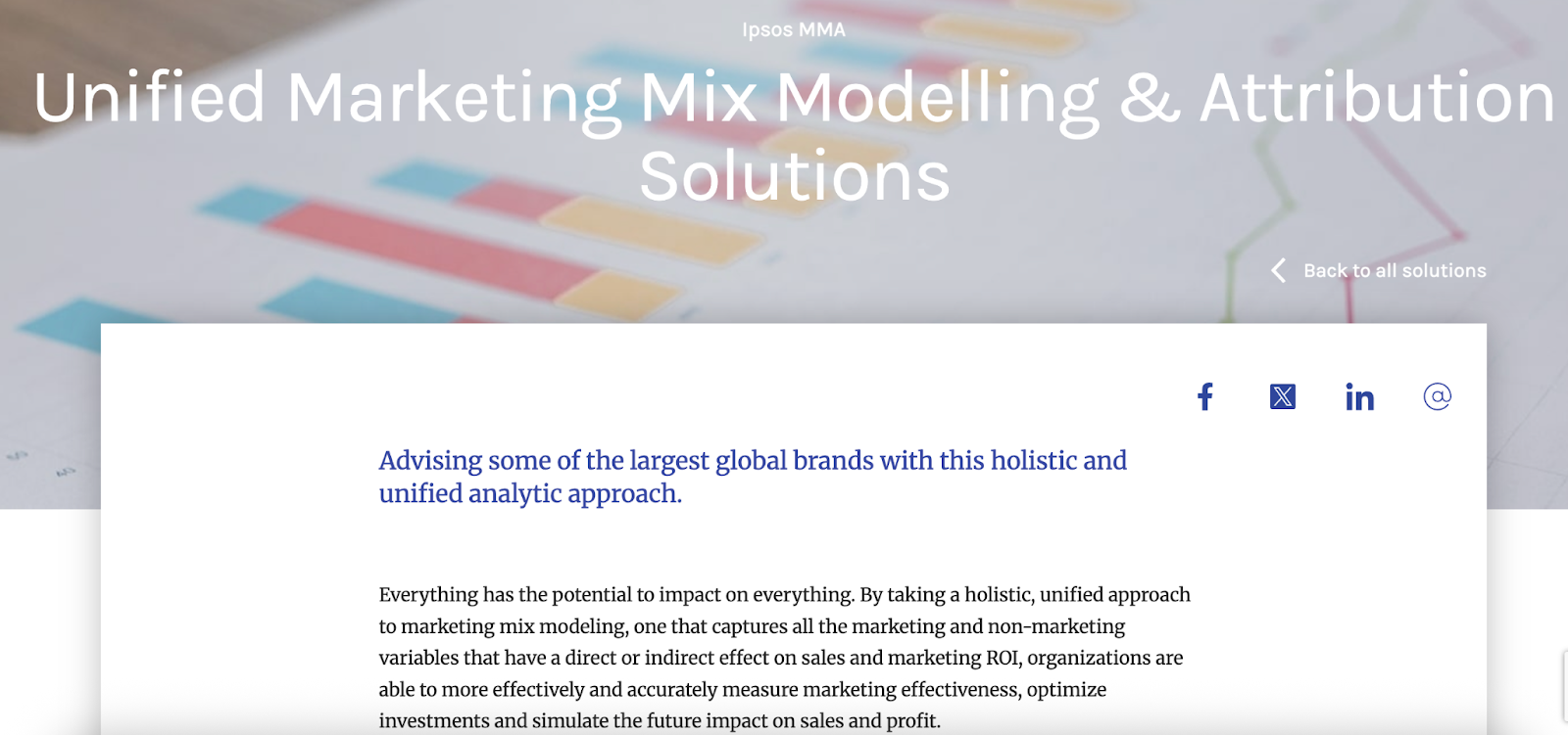 Website screenshot of Ipsos MMA services.