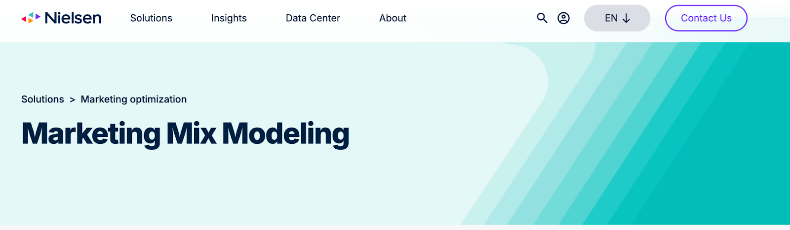 Website screenshot of one of the top MMM companies, Nielsen.