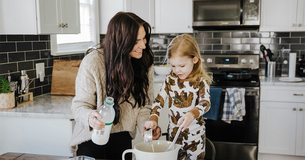 Family enjoying household cpg products