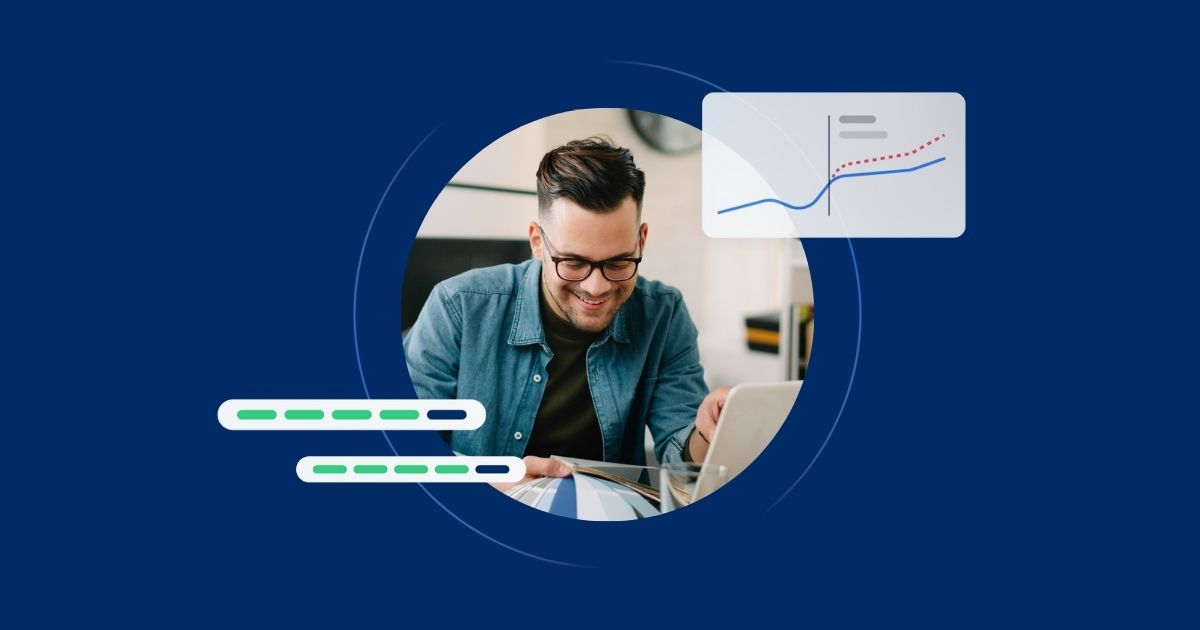 Marketer checking graphs in Keen for marketing effectiveness.