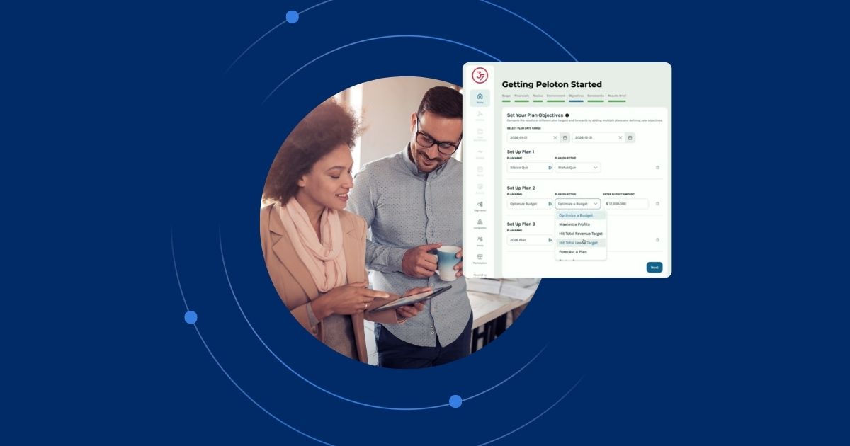 Marketers meeting for marketing budget optimization with a screenshot of keen's mmm platform comparing impact of channels.